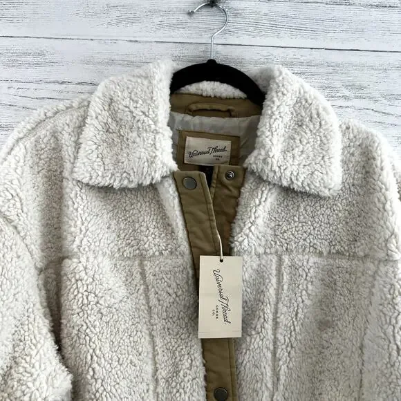 Universal Thread NWT Cream Sherpa Chunky Full Snap Jacket Size XL - Picture 4 of 8